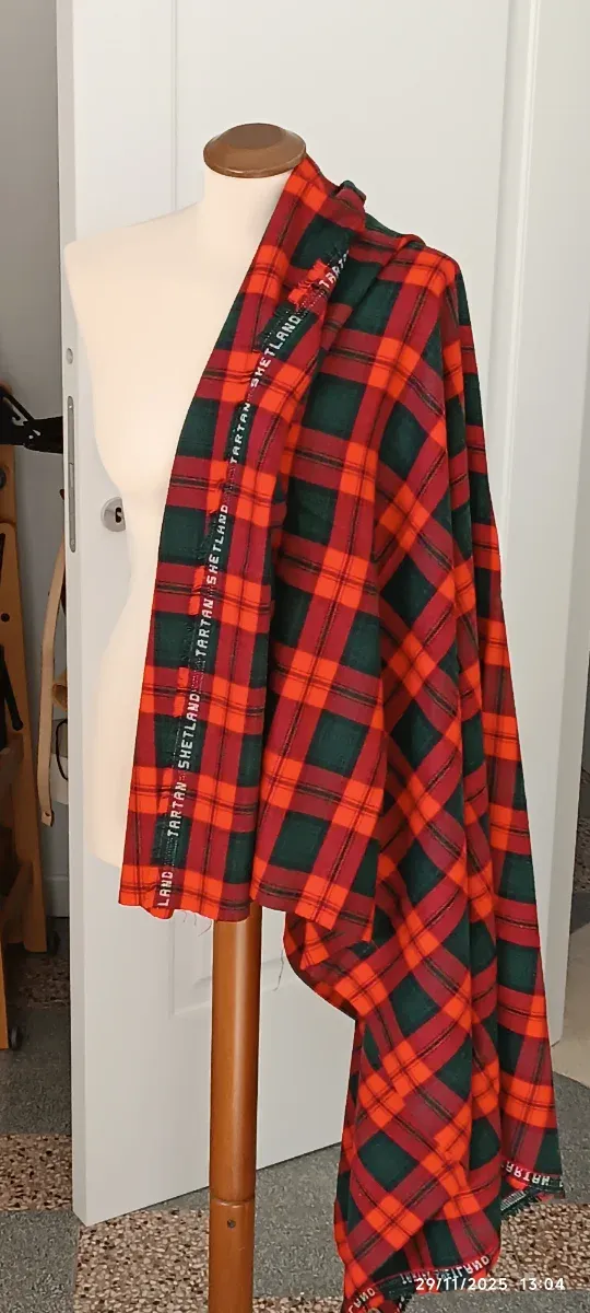Tessuto Lana Tartan Shetland Originale