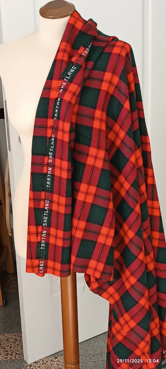 Tessuto Lana Tartan Shetland Originale