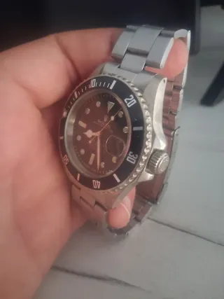 Rolex Submariner Negro/Plateado