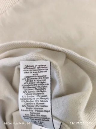 Polo Next Hombre Manga Larga Talla L Crema