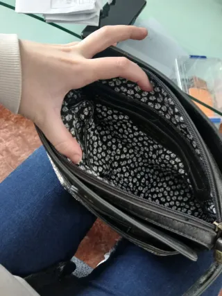 Bolso Nano de la Rosa Negro y Plateado