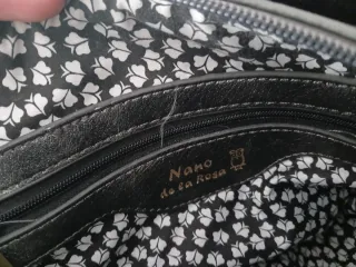 Bolso Nano de la Rosa Negro y Plateado