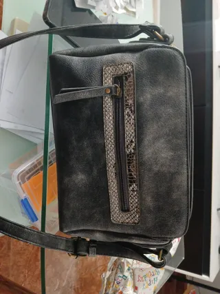 Bolso Nano de la Rosa Negro y Plateado