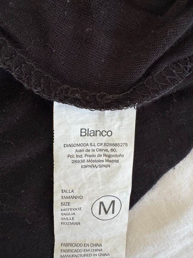 Blanco Camiseta Talla Única Negra