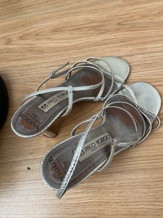 Sandalias Paco Herrero T37 Plateadas