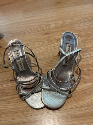 Sandalias Paco Herrero T37 Plateadas
