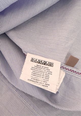 Camisa Napapijri azul y blanca