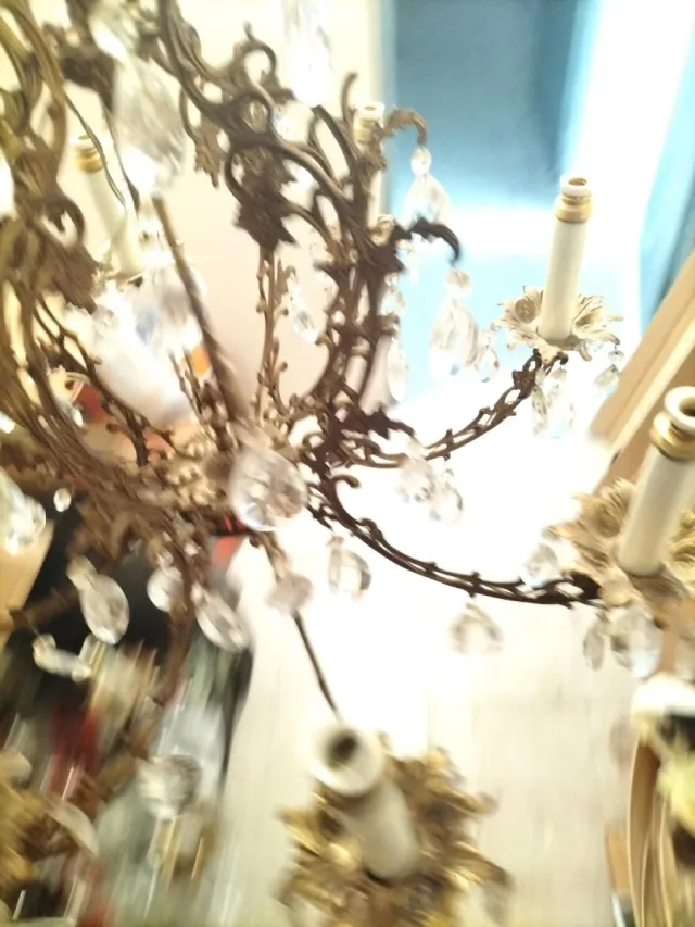 2x Lámparas Bronce Araña 8 Brazos