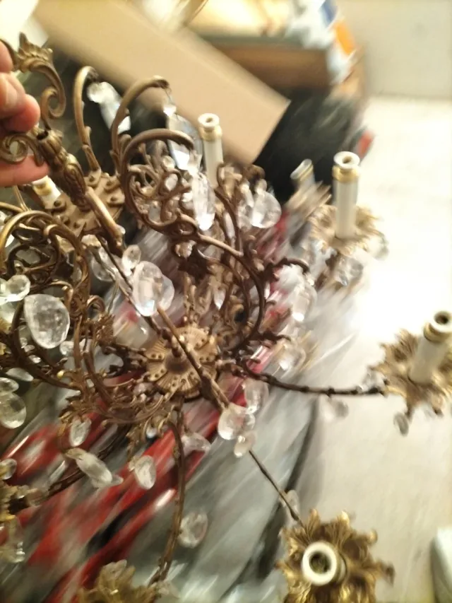 2x Lámparas Bronce Araña 8 Brazos