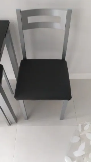 Mesa Cocina Cristal Negro Extensible 95x55