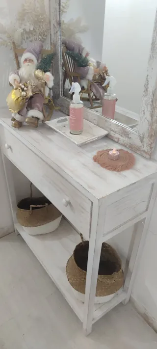 Mueble rustico recibidor madera