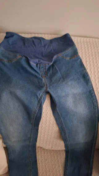 Pantalón vaquero premamá azul