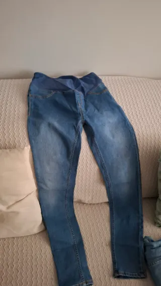 Pantalón vaquero premamá azul
