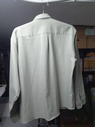 Camisa de hombre manga larga verde oliva