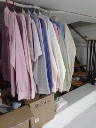 Camisa de hombre manga larga verde oliva