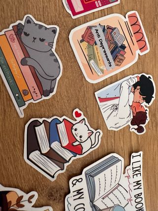 Pegatinas de libros y cultura pop