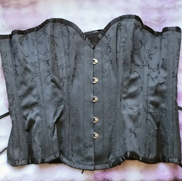 Corsé negro brocado Talla XXXL / 46 / 18 Compr