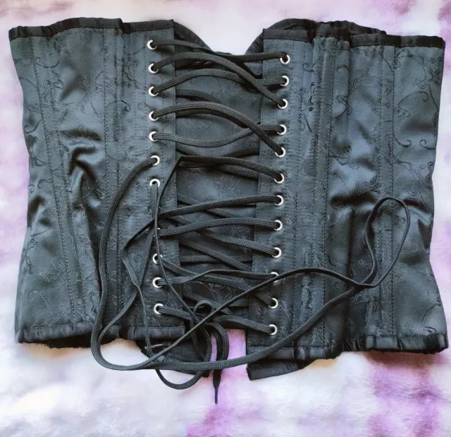 Corsé negro brocado Talla XXXL / 46 / 18 Compr