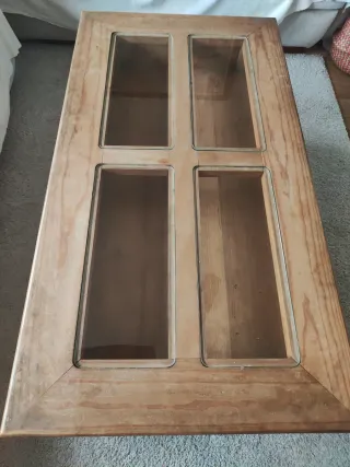 Mesa de centro rústica elevable