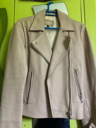 Chaqueta de piel Caroll rosa claro