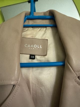 Chaqueta de piel Caroll rosa claro