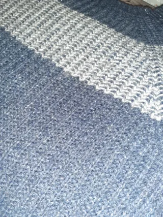 Maglione donna righe blu e grigio