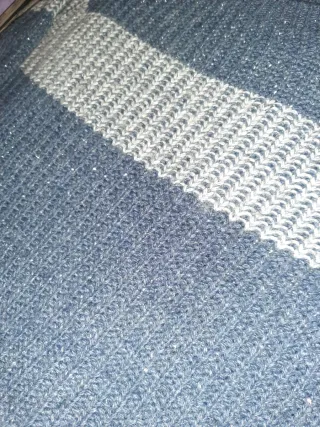 Maglione donna righe blu e grigio