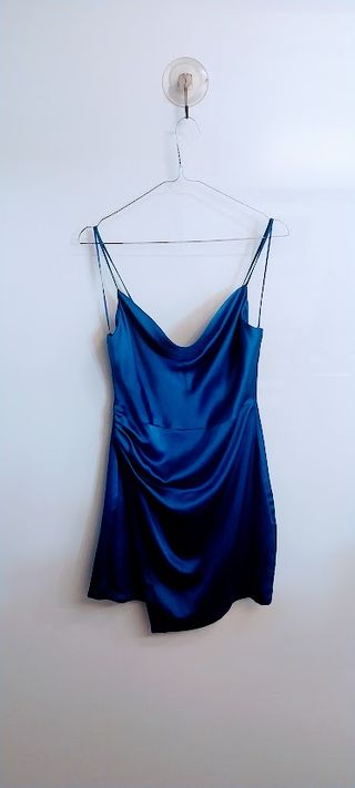 Zara Abito mini effetto raso blu