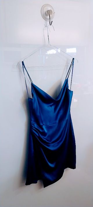 Zara Abito mini effetto raso blu