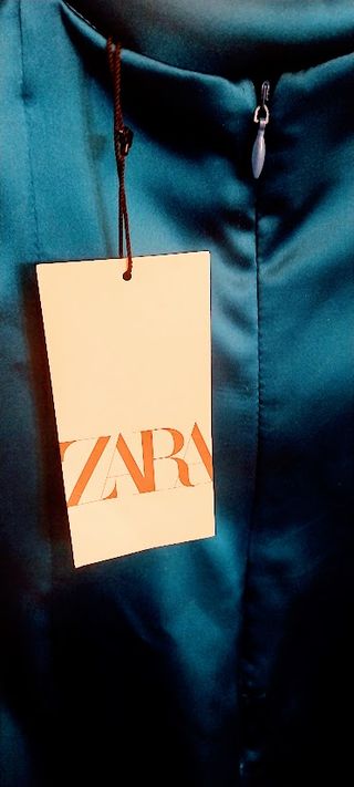 Zara Abito mini effetto raso blu