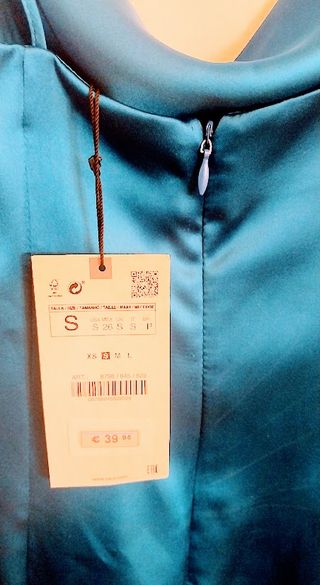 Zara Abito mini effetto raso blu