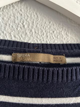 Jersey de rayas azul y blanco