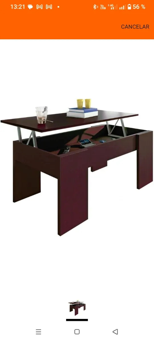 Tavolo da Salotto Elevabile Wengé Yaheetech