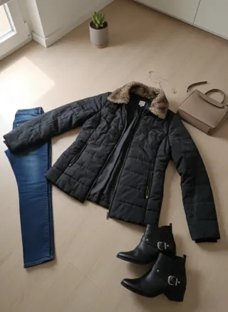 Cazadora acolchada mujer Milano negra