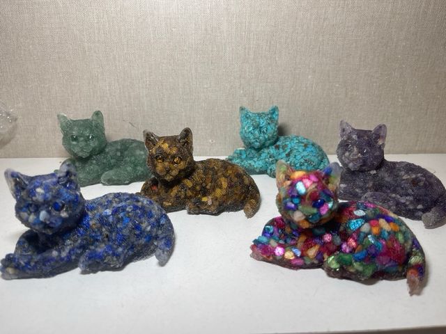 Figuras de Gatos de Mineral