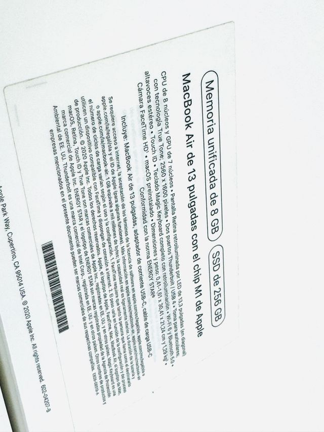 MacBook Air M1 2020 Plata