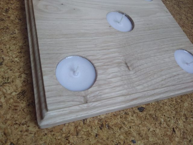 Portacandele in legno di castagno per 5 candele