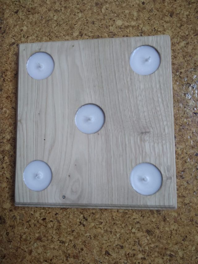 Portacandele in legno di castagno per 5 candele