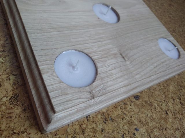 Portacandele in legno di castagno per 5 candele