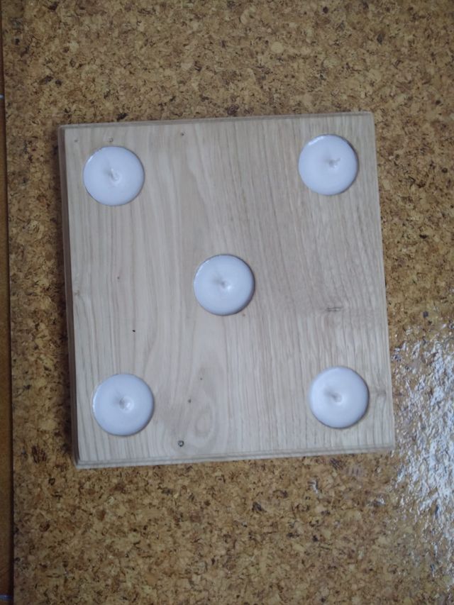 Portacandele in legno di castagno per 5 candele