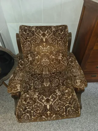 2  sillones antiguo tapizado floral