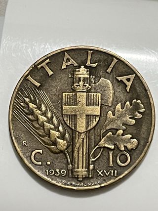 10 Centesimi Italia 1939 XVII