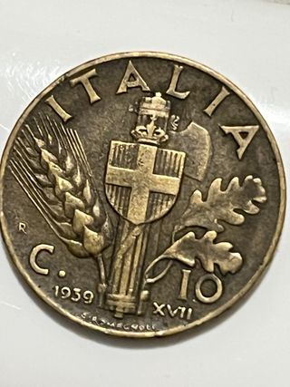 10 Centesimi Italia 1939 XVII