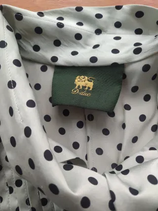 Vestido D-due lunares azul Tiffany y negro.