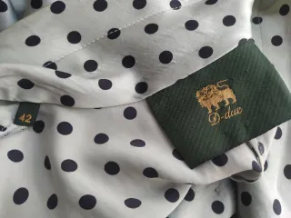 Vestido D-due lunares azul Tiffany y negro.