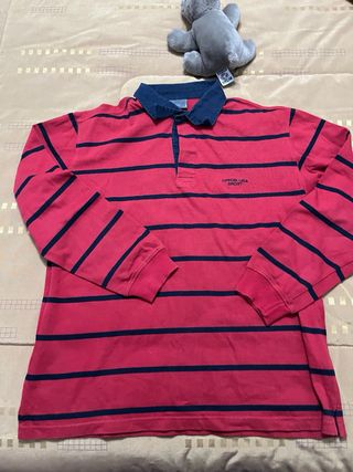 Polo Tiffosi Vintage Listrado Vermelho e Preto