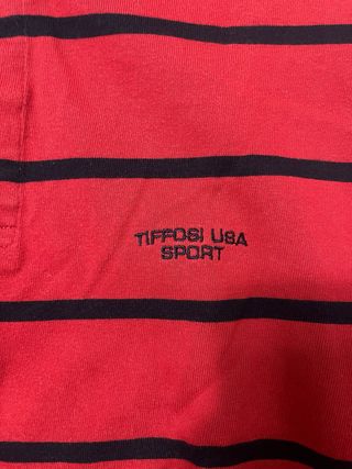 Polo Tiffosi Vintage Listrado Vermelho e Preto