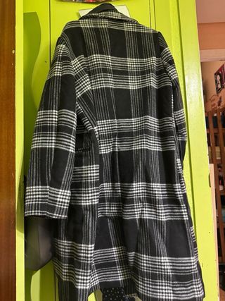 Abrigo Plumas y Paño Blanco y Negro