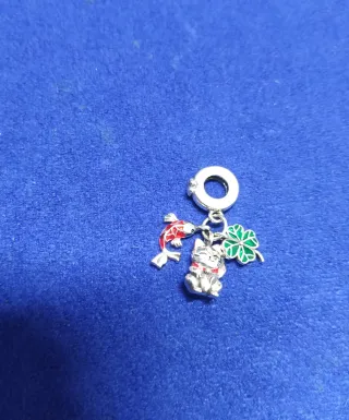 Charm Trébol Carpa koi Gato Suerte Pulsera Pandora