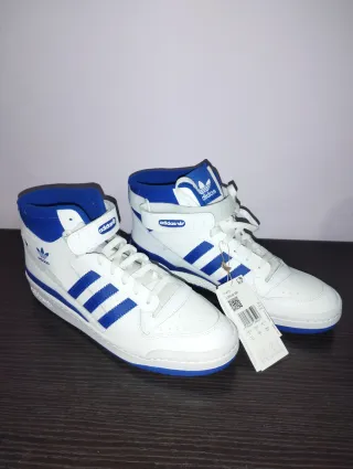 Zapatillas Adidas Forum Mid Blancas y Azules